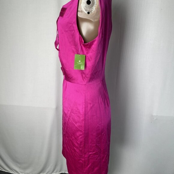 NEW KATE SPADE Amelia Take A Bow Dress Magenta Gerbera Pink Size 8 NWT - Picture 10 of 12